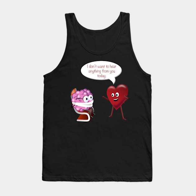 Funny Brain in Detention T Shirt | Meme Valentine Tank Top by MaryMas